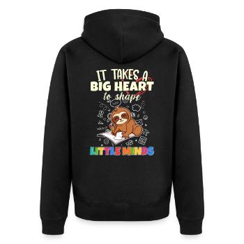 Il faut un grand cœur pour façonner little minds teacher - Veste à capuche bio Premium Unisexe - noir - Dos - Nico (187cm)