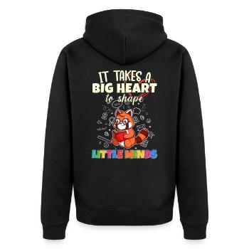 Il faut un grand cœur pour façonner little minds teacher - Veste à capuche bio Premium Unisexe - noir - Dos - Nico (187cm)