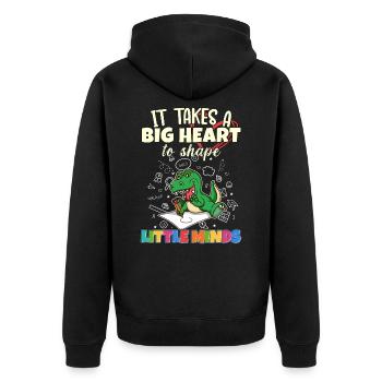 Il faut un grand cœur pour façonner little minds teacher - Veste à capuche bio Premium Unisexe - noir - Dos - Nico (187cm)
