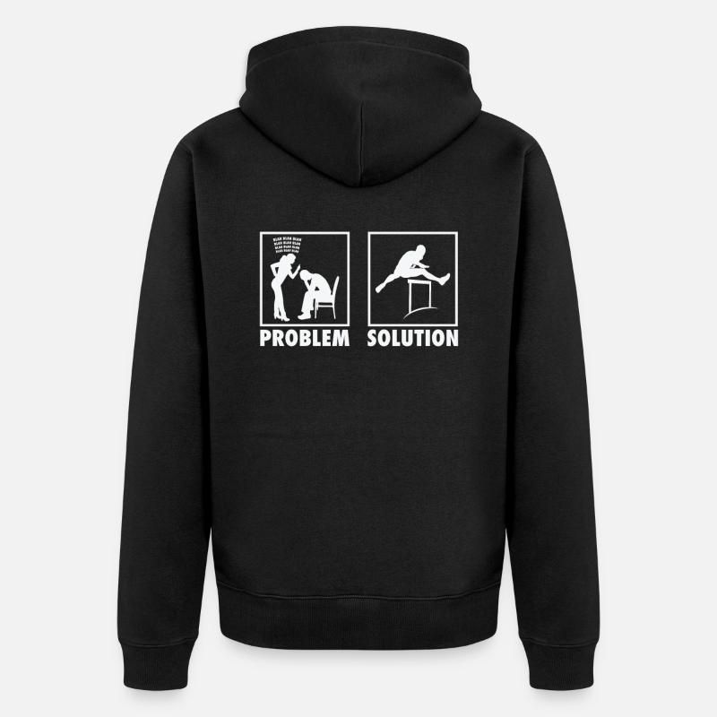 Athletics Athletes Statement Problem Solution. - Unisex Premium Bio Zip Hoodie - Schwarz