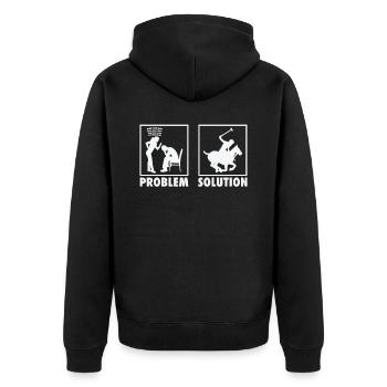 Polo Horseback Game Polo Players Statement - Unisex Premium Bio Zip Hoodie - Schwarz - Hinten - Nico (187cm)