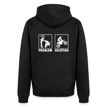 Motocross Motocross Racers Statement Problem - Unisex Premium Bio Zip Hoodie - Schwarz - Hinten - Nico (187cm)