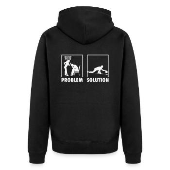 Curling Winter Sports Athletes Statement Problem - Unisex Premium Bio Zip Hoodie - Schwarz - Hinten - Nico (187cm)