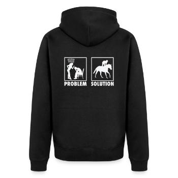 Horse Racing Horse Racers Statement Problem - Unisex Premium Bio Zip Hoodie - Schwarz - Hinten - Nico (187cm)