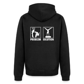 Artistic Gymnastics Apparatus Gymnast Problem - Unisex Premium Bio Zip Hoodie - Schwarz - Hinten - Nico (187cm)