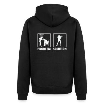 Winter Sports Athletes Statement Problem Solution. - Unisex Premium Bio Zip Hoodie - Schwarz - Hinten - Nico (187cm)