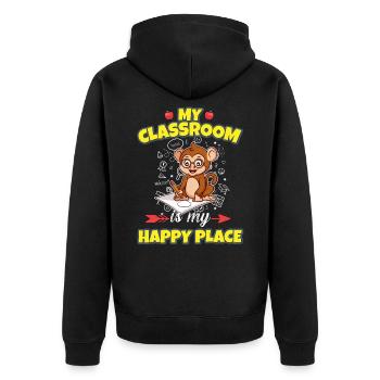 Ma classe est mon endroit heureux Enseignant du primaire - Veste à capuche bio Premium Unisexe - noir - Dos - Nico (187cm)