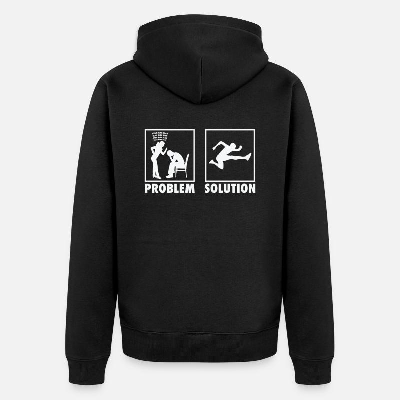Athletics Athletes Statement Problem Solution. - Unisex Premium Bio Zip Hoodie - Schwarz