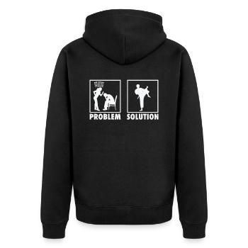 Karaté Pratiquants de Karaté Karatéka Déclaration - Veste à capuche bio Premium Unisexe - noir - Dos - Nico (187cm)