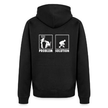 Wrestling Wrestlers Statement Problem Solution. - Unisex Premium Organic Zip Hoodie - black - Back - Nico (187cm)