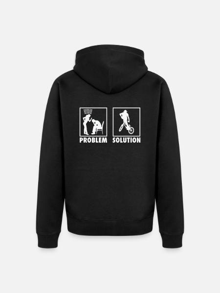 BMX Bikers Statement Problem Solution. - Unisex Premium Bio Zip Hoodie - Schwarz