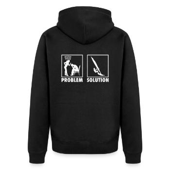 Windsurfing Windsurfer Statement Problem Solution. - Unisex Premium Organic Zip Hoodie - black - Back - Nico (187cm)