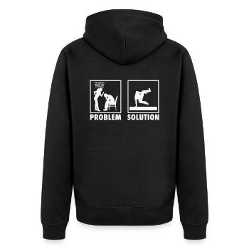 Parkour Parkour Practitioners Traceurs Statement - Unisex Premium Bio Zip Hoodie - Schwarz - Hinten - Nico (187cm)