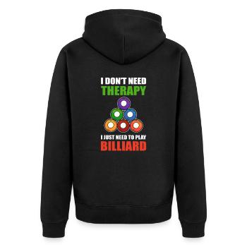 Billard Spieler Billardkugel Acht Snooker Billard - Unisex Premium Bio Zip Hoodie - Schwarz - Hinten - Nico (187cm)