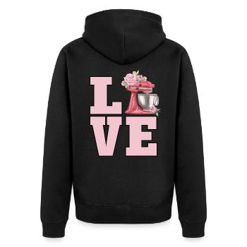 Ich liebe es, süßes Kochen zu backen Liebhaber Konditor Koch - Unisex Premium Bio Zip Hoodie - Schwarz - Hinten - Nico (187cm)