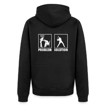 Baseball Baseball Players Statement Problem - Unisex Premium Bio Zip Hoodie - Schwarz - Hinten - Nico (187cm)