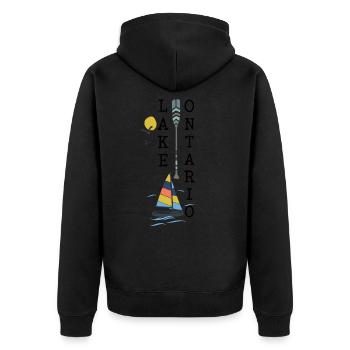 Lake Ontario Vacation Lake House Boating Gift - Unisex Premium Organic Zip Hoodie - black - Back - Nico (187cm)