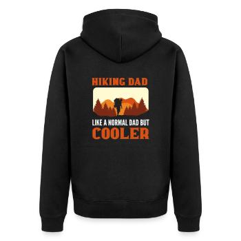 Hiking Dad. Like A Normal Dad But Cooler Hiker - Unisex Premium Organic Zip Hoodie - black - Back - Nico (187cm)