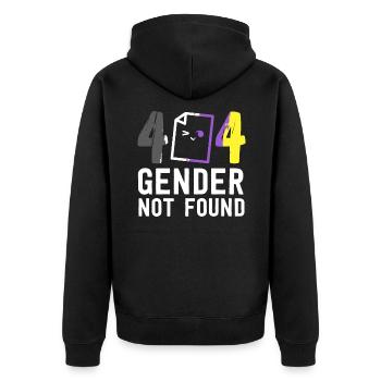 Error 404 Gender Not Found Pride Agender Gender - Unisex Premium Organic Zip Hoodie - black - Back - Nico (187cm)
