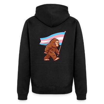 Bigfoot Transgender Pride Trans Flag Couleurs - Veste à capuche bio Premium Unisexe - noir - Dos - Nico (187cm)