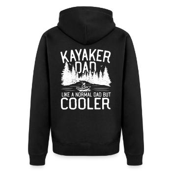 Kayaker Dad. Like A Normal Dad But Cooler - Unisex Premium Organic Zip Hoodie - black - Back - Nico (187cm)