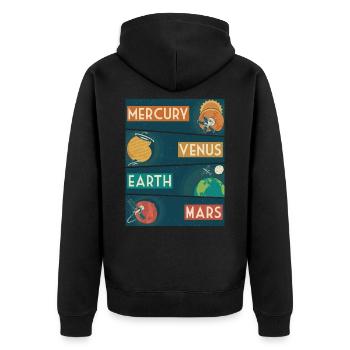 Solar System Planets Outer Space Science - Unisex Premium Organic Zip Hoodie - black - Back - Nico (187cm)