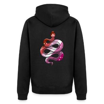 Lesbian Pride Stuff Snake Flag Couleurs LGBT - Veste à capuche bio Premium Unisexe - noir - Dos - Nico (187cm)