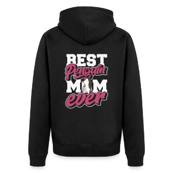 Best Penguin Mom Ever Kaiserpinguin Seevogel - Unisex Premium Bio Zip Hoodie - Schwarz - Hinten - Nico (187cm)