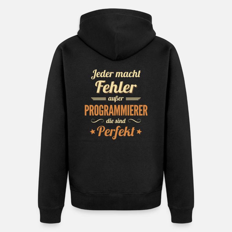 Programmierer sind Perfekt Developer Coder - Unisex Premium Bio Zip Hoodie - Schwarz