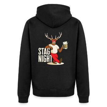 Junggesellenabschied Trinkgelage - Unisex Premium Bio Zip Hoodie - Schwarz - Hinten - Nico (187cm)