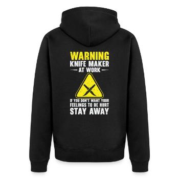 Knifemaking Knife Making Bladesmith Smithing Knife - Unisex Premium Organic Zip Hoodie - black - Back - Nico (187cm)