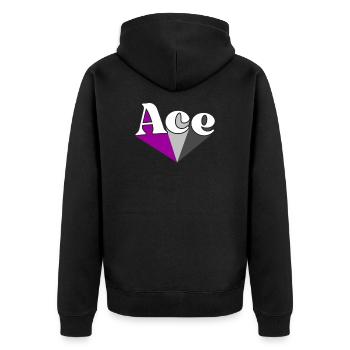 Retro Ace Pride Asexual Rainbow Ally LGBT - Unisex Premium Organic Zip Hoodie - black - Back - Nico (187cm)