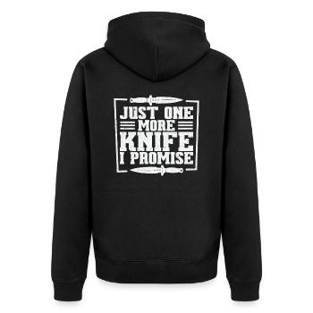 Messer Selbst Schmieden Damast Stahl Schmied - Unisex Premium Bio Zip Hoodie - Schwarz - Hinten - Nico (187cm)