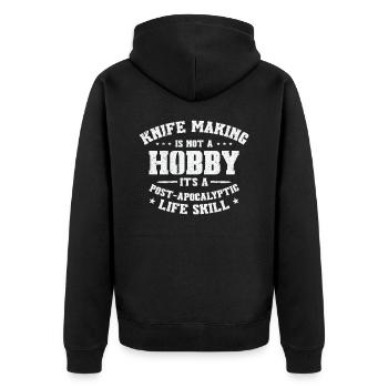 Knifemaking Knife Making Bladesmith Smithing Knife - Unisex Premium Organic Zip Hoodie - black - Back - Nico (187cm)