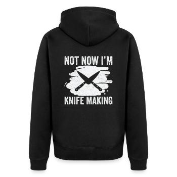 Knifemaking Knife Making Bladesmith Smithing Knife - Unisex Premium Organic Zip Hoodie - black - Back - Nico (187cm)
