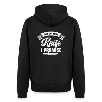 Messer Selbst Schmieden Damast Stahl Schmied - Unisex Premium Bio Zip Hoodie - Schwarz - Hinten - Nico (187cm)