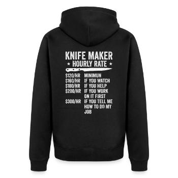 Knifemaking Knife Making Bladesmith Smithing Knife - Unisex Premium Organic Zip Hoodie - black - Back - Nico (187cm)