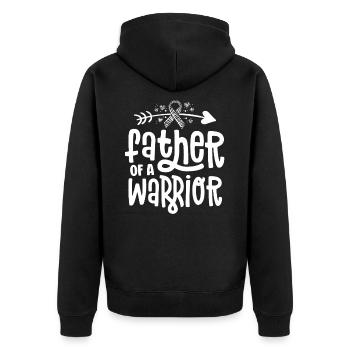 Father Of A Rare Disease Warrior Awareness Zebra - Unisex Premium Organic Zip Hoodie - black - Back - Nico (187cm)
