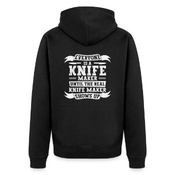 Knifemaking Knife Making Bladesmith Smithing Knife - Unisex Premium Organic Zip Hoodie - black - Back - Nico (187cm)