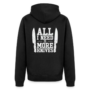 Knifemaking Knife Making Bladesmith Smithing - Unisex Premium Organic Zip Hoodie - black - Back - Nico (187cm)