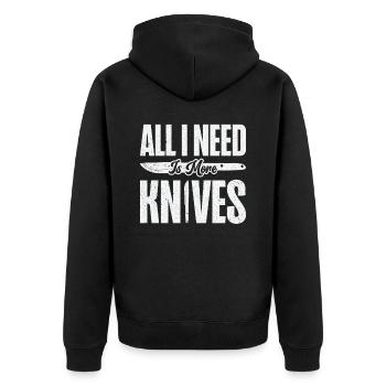 Knifemaking Knife Making Bladesmith Smithing - Unisex Premium Organic Zip Hoodie - black - Back - Nico (187cm)