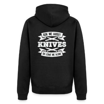 Knifemaking Knife Making Bladesmith Smithing - Unisex Premium Organic Zip Hoodie - black - Back - Nico (187cm)
