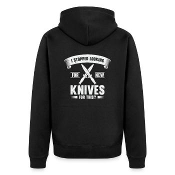 Knifemaking Knife Making Bladesmith Smithing - Unisex Premium Organic Zip Hoodie - black - Back - Nico (187cm)