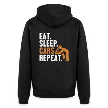 Eat Sleep Cars Repeat Mécanicien automobile - Veste à capuche bio Premium Unisexe - noir - Dos - Nico (187cm)