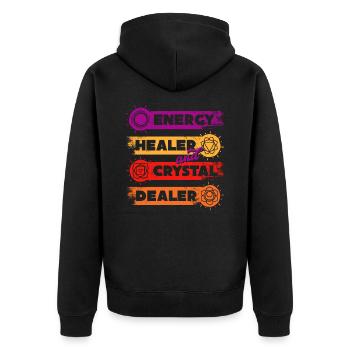 Médecine énergétique Guérison Cristaux d’énergie positive - Veste à capuche bio Premium Unisexe - noir - Dos - Nico (187cm)