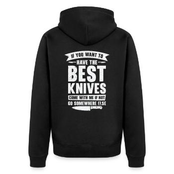 Knifemaking Knife Making Bladesmith Smithing - Unisex Premium Organic Zip Hoodie - black - Back - Nico (187cm)