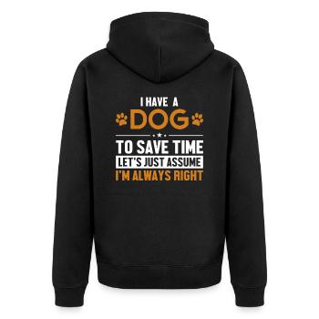 Dog Let's Assume I'm Right Mâle Quadrupède Wauwau - Veste à capuche bio Premium Unisexe - noir - Dos - Nico (187cm)