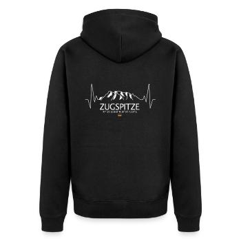 Montagne de Zugspitze battement de cœur pouls ECG - Veste à capuche bio Premium Unisexe - noir - Dos - Nico (187cm)