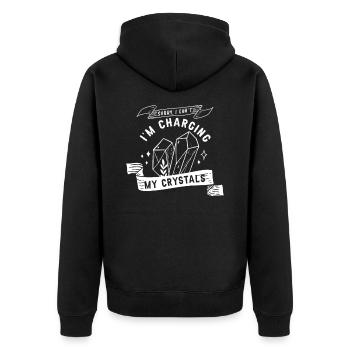 Energy Medicine Reiki Crystals Energy Healer - Unisex Premium Organic Zip Hoodie - black - Back - Nico (187cm)