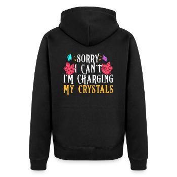 Energy Medicine Reiki Crystals Energy Healer - Unisex Premium Organic Zip Hoodie - black - Back - Nico (187cm)